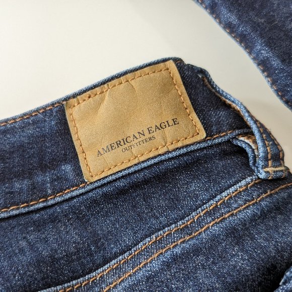 American Eagle Hi-Rise Jegging Super Super Stretch Dark Blue Size 2 Short - Picture 5 of 10
